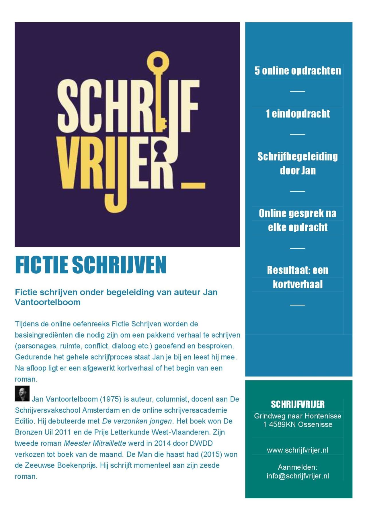 Online oefenreeks fictie schrijven